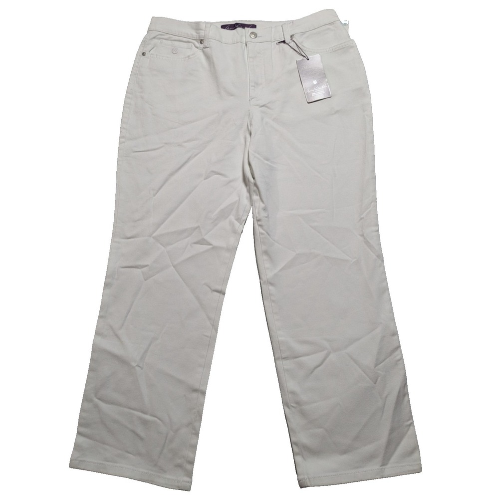 Gloria Vanderbilt Swan Series‎ AMANDA - Women 14 SHORT Vintage White Jeans NEW